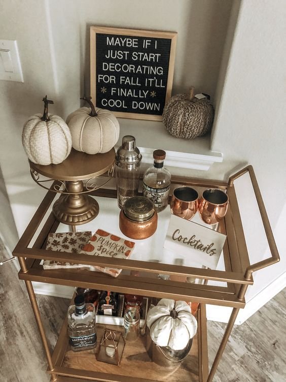 How To Style A Fall Bar Cart